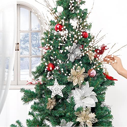 Aimdorarchery Artificial White Berry Twig Stems for Xmas Tree 12 Packs 19.6" Berry Picks for Crafts Holiday Winter Holiday Home Decor and Wreath DIY