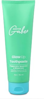 Dr. Gabe Glow Up Toothpaste - All Natural Hydroxyapatite Toothpaste Remineralize Enamel, Protect Tooth’s Outer Layer, and Freshens Breath - Fluoride Free, Antiplaque, Rich in Essential Oils, 4oz