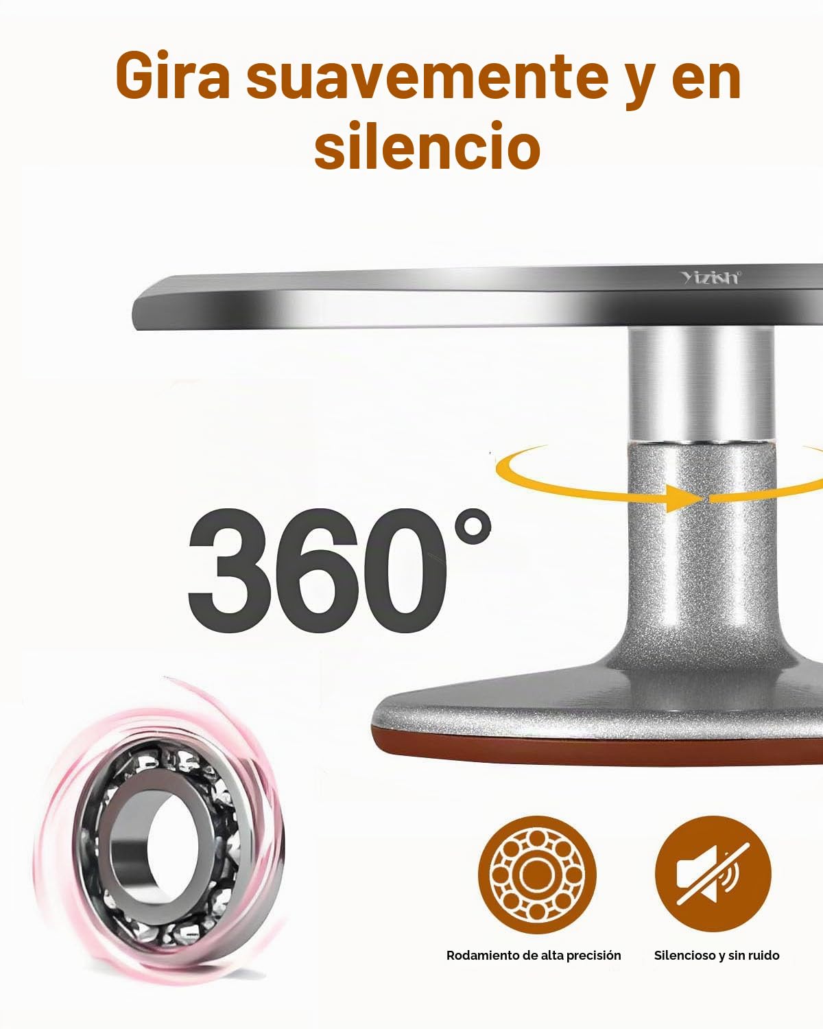 Yizish Plato Giratorio para Tartas 30cm Aluminio & 2 Espátulas Acero & 3 Herramientas Glaseado Kit Decoración Pasteles Para Tartas, Cupcakes y Magdalenas
