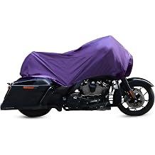 X AUTOHAUX Motorcycle Cover Lightweight Half Cover Outdoor Waterproof Rain Dust Protector Purple XL Size for Most Full Dress Touring Cruiser