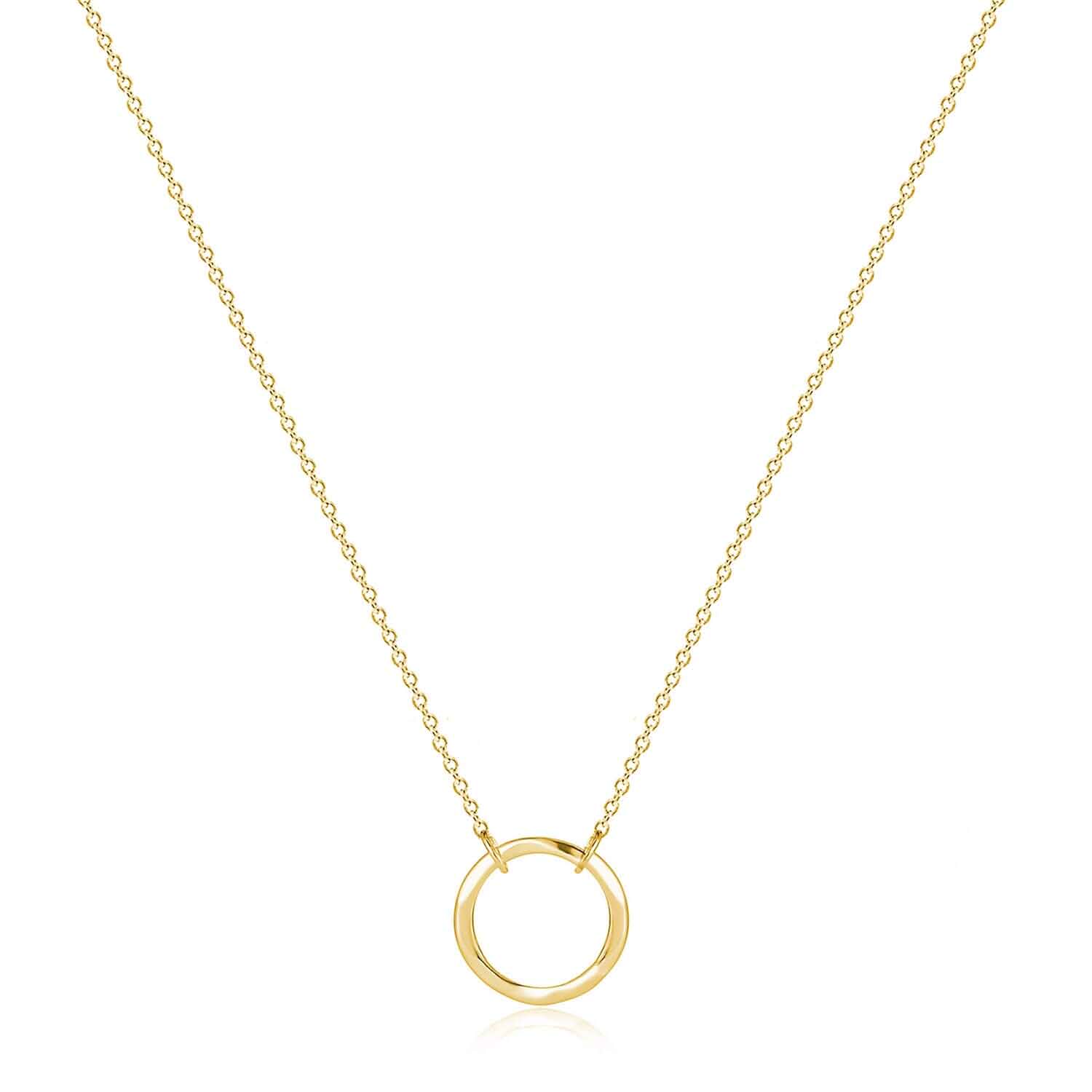 Fettero Pendant Necklace Gold Choker Layered Coin Open Karma Circle Full New Crescent Moon 14K Gold Plated Simple Dainty Necklaces for Women Jewelry Gift