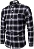 Mens Plaid Shirt, Men's Business Blouse Fashion Leisure Plaid Printing Long Sleeved Shirt Tops Button up Blouse