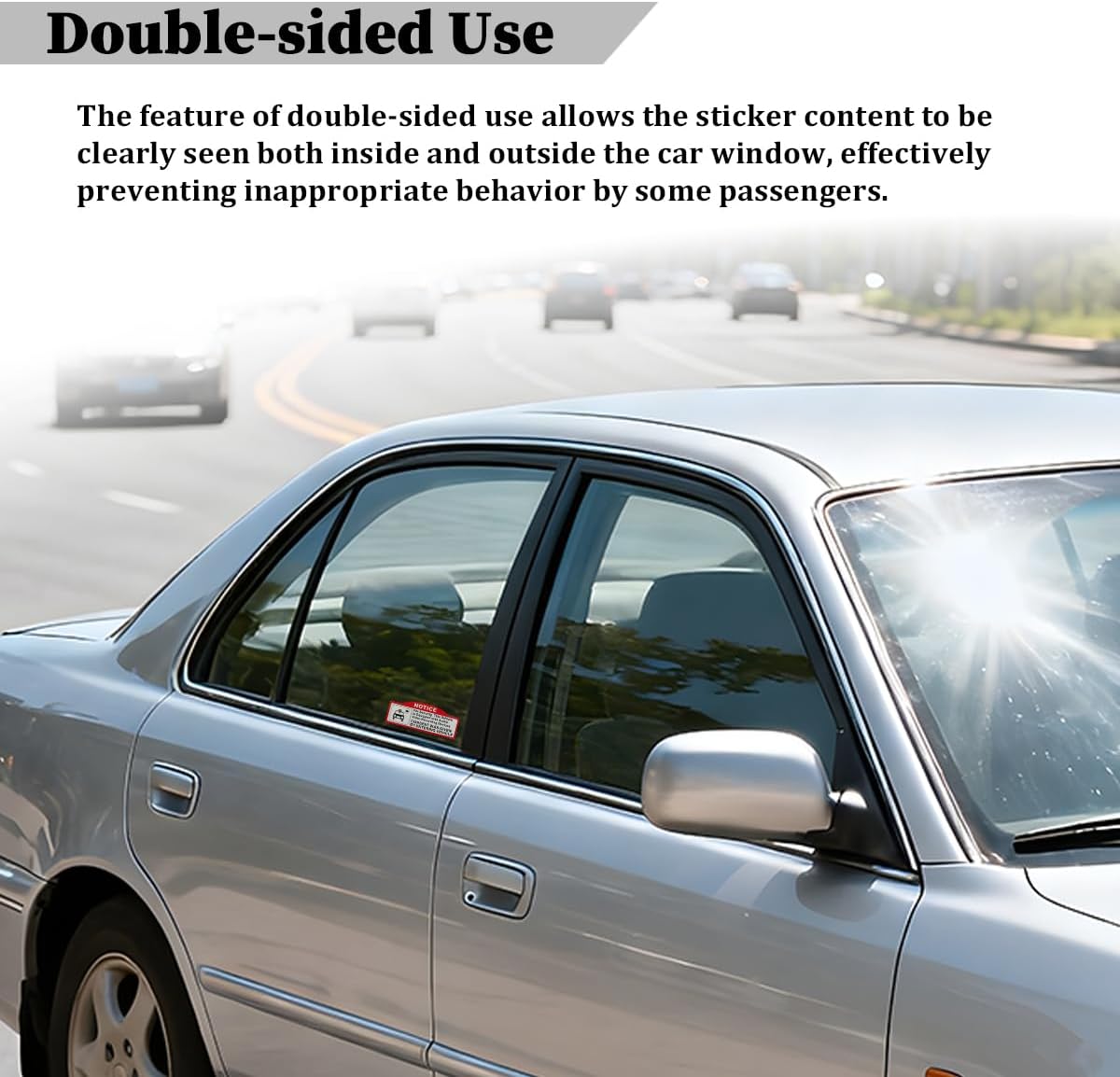 10PCS Car Camera Audio Video Recording Window Stickers, Waterproof Vinyl Vehicle Security Warning Sign, Self-Adhesive Automotive Decoration Sticker Accessories, Universal Fit image 4