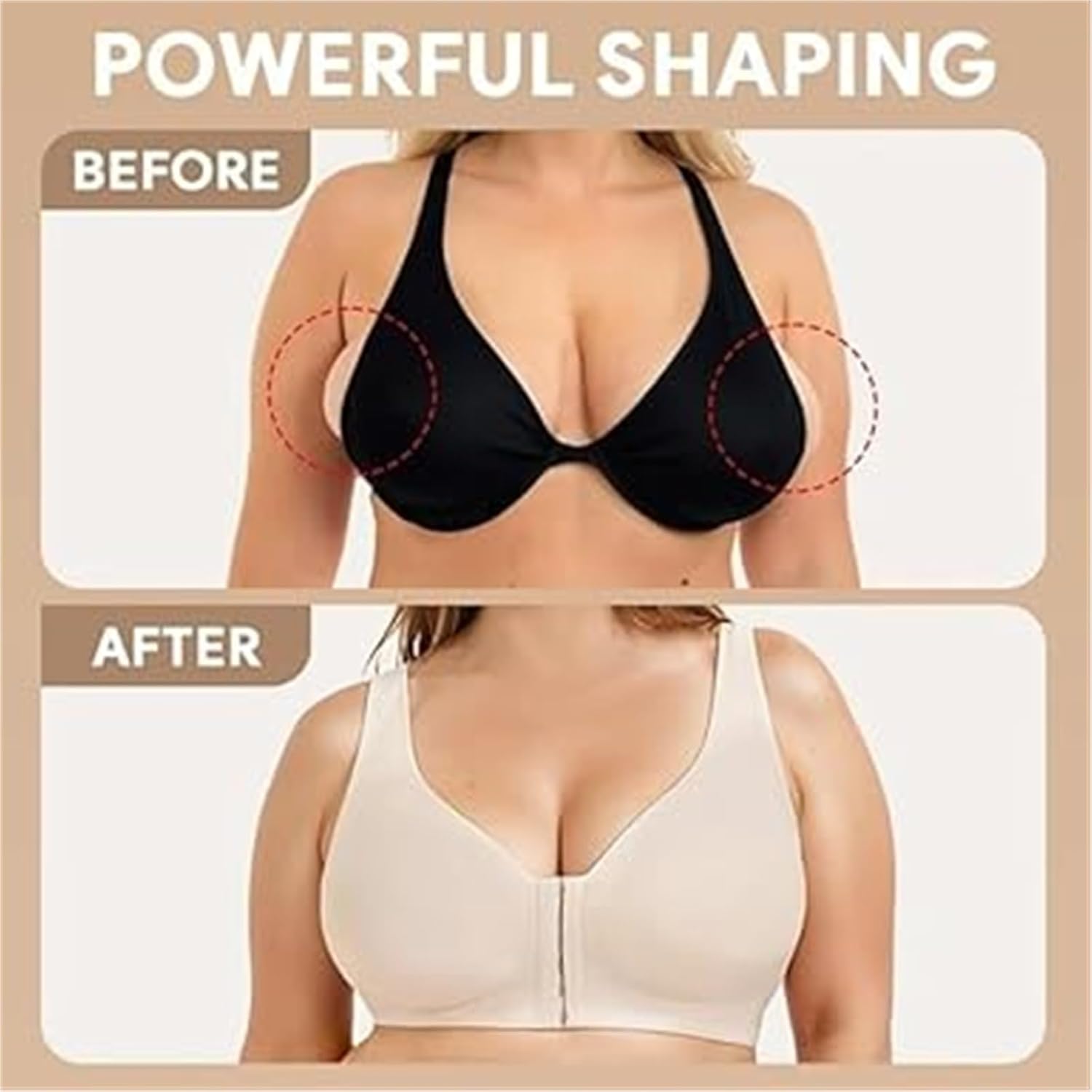 Plus Size Mastectomy Bra for Women Seamless Front Buckle Cross Back Shaping Bras Soft Full Coverage Daily Sports Bras