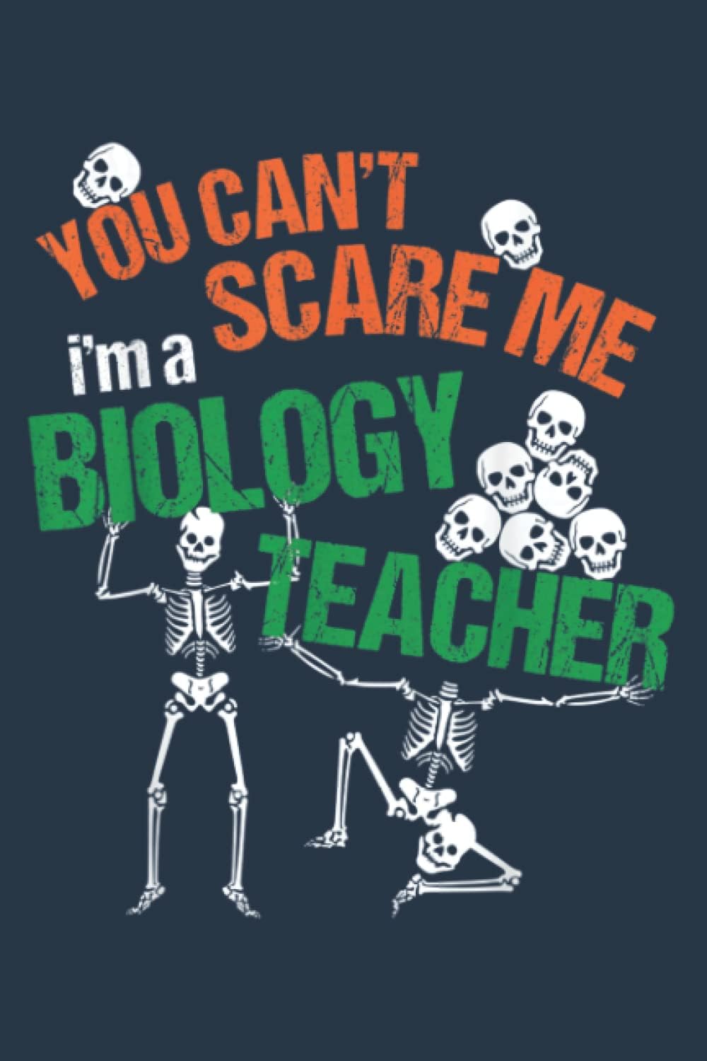 Skulls Skeletons Biology Teacher Halloween: Special designed covers, with lines inside