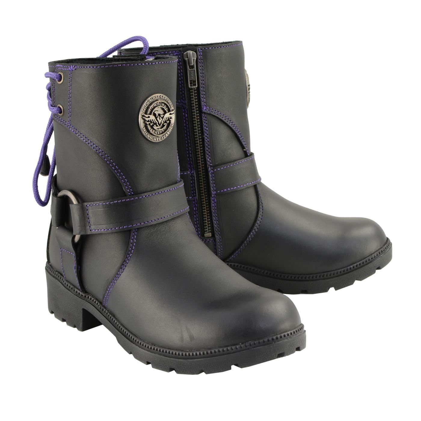 Milwaukee Leather Women's Premium Leather Motorcycle Harness Boots Collection MBL - 9.5