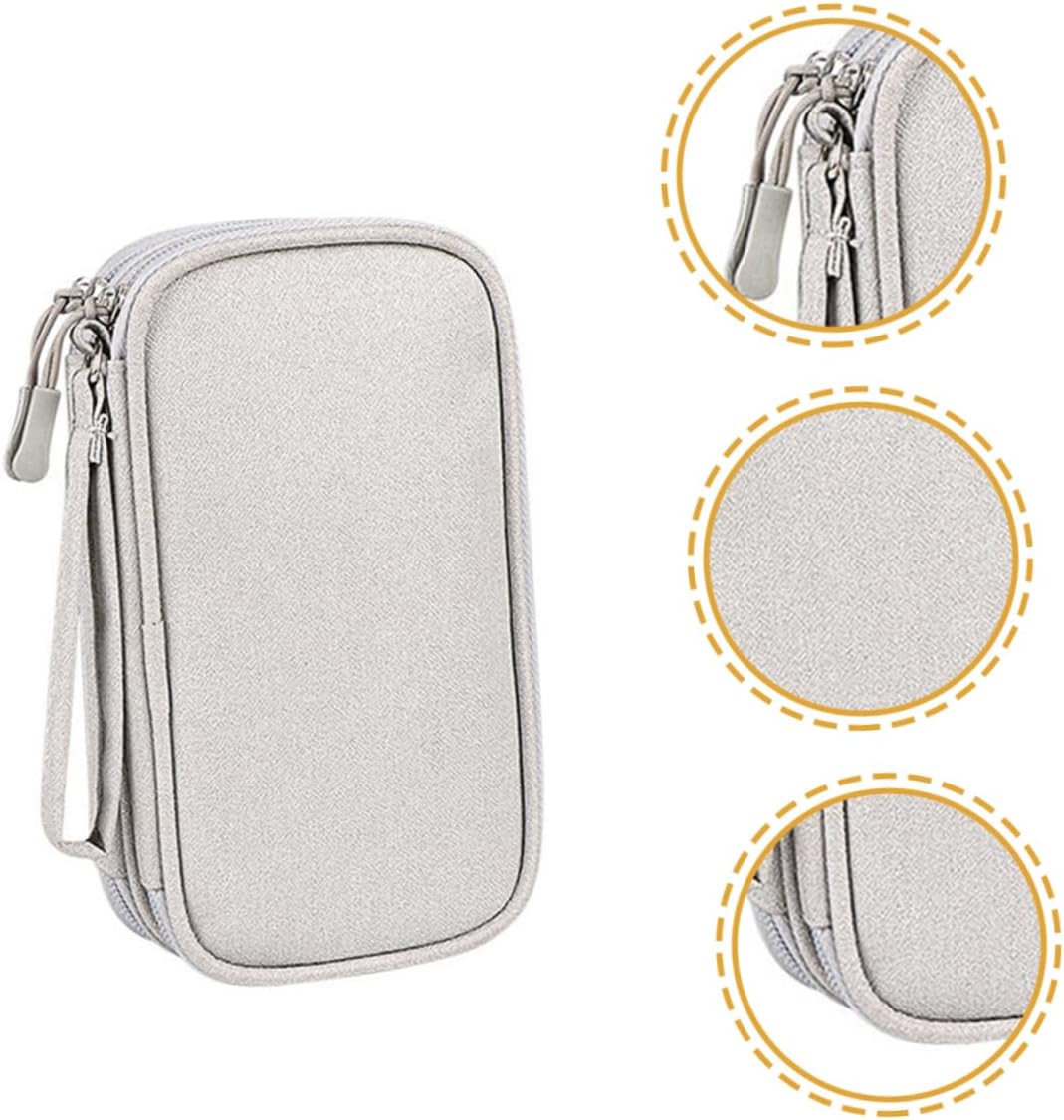 Generic 3pcs Hard Drive Case Travel Charger Cord Organizer Case Earphone Bag Charger Organizer Phone Charger Headphone Organizer Travel Cord Polyester Oxford Protective Case -