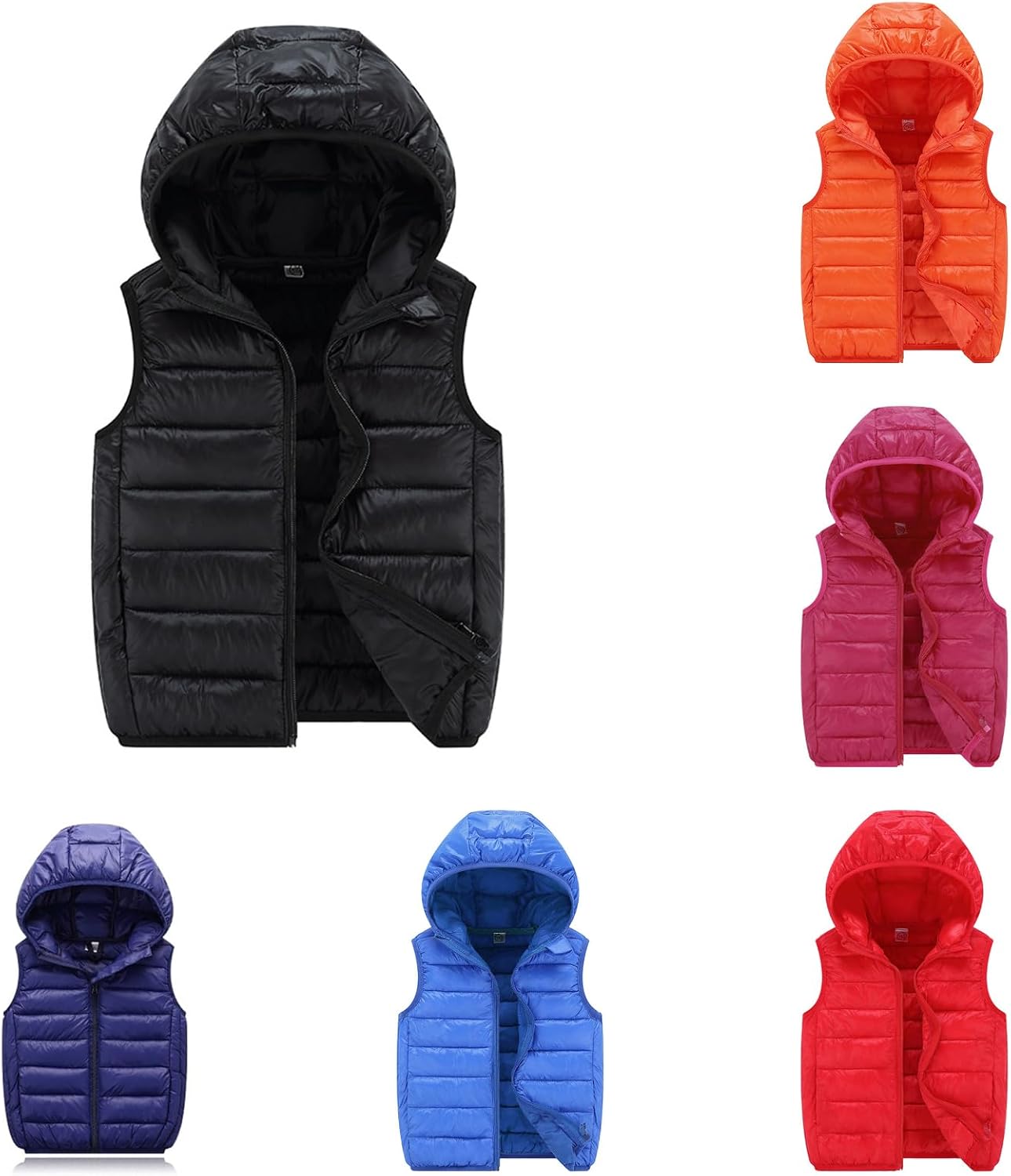 Girls' Winter Puffer Vest Cute Sleeveless Button Outerwear Coats Warm Quilted Jacket 5 to 14Y