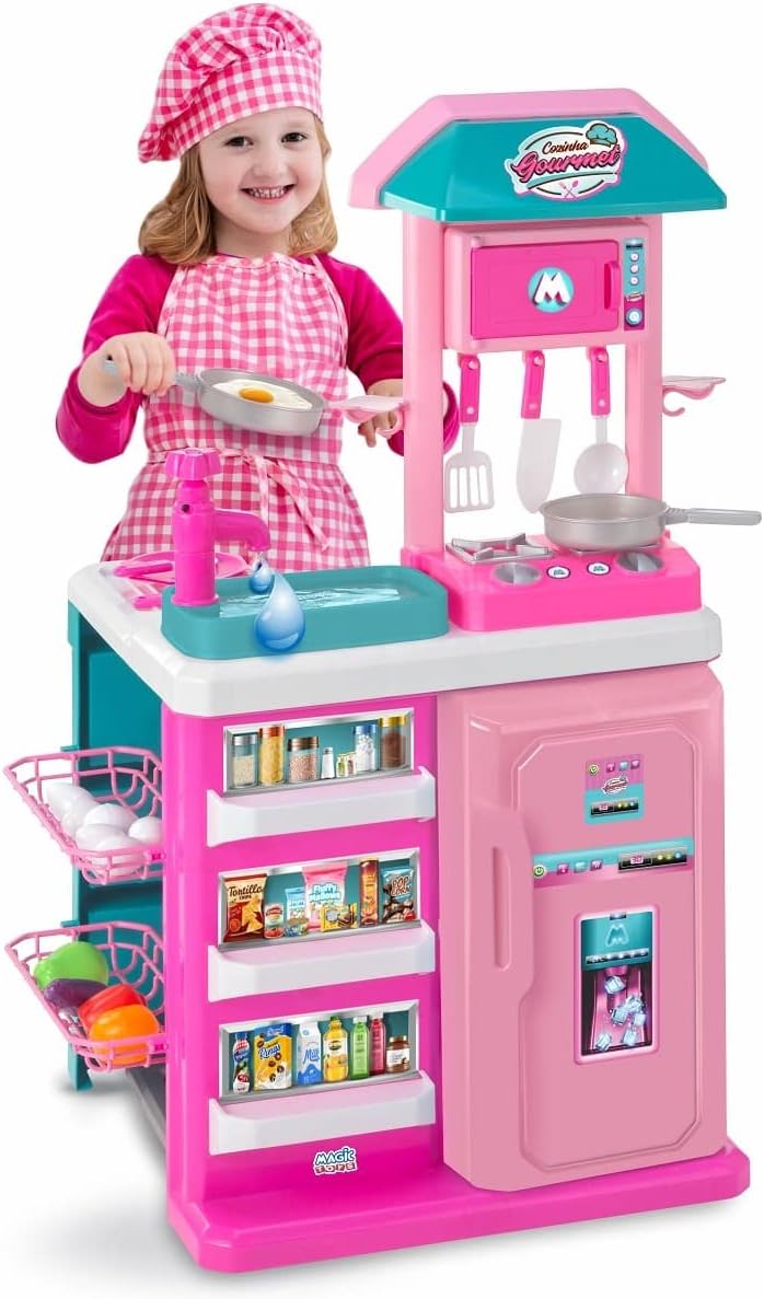 Imagem do produto Cozinha Infantil Gourmet Rosa Sai Água - Magic Toys