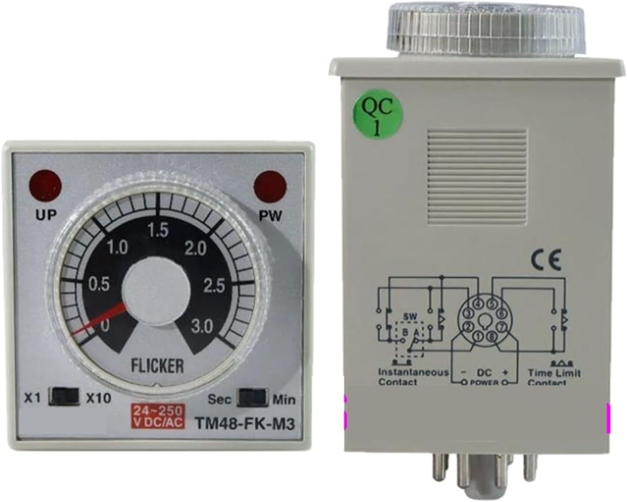 Time Relay Timer H3-1s 3s 6s 10s 30s 60s M3h 24vdc 220vac 110vac Tm48-M3 Tm48-M6 Tm48-Fk-M3