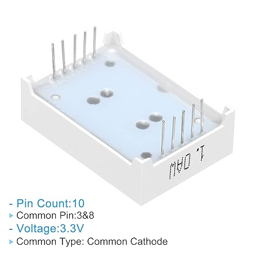 Miniatura 4 de PATIKIL Tubo digital con pantalla LED, paquete de 5 unidades de 10 pines, 1 broca, 0.9 x 1.3 x 0.4 pulgadas, cátodo común de 3.3 V, módulo de