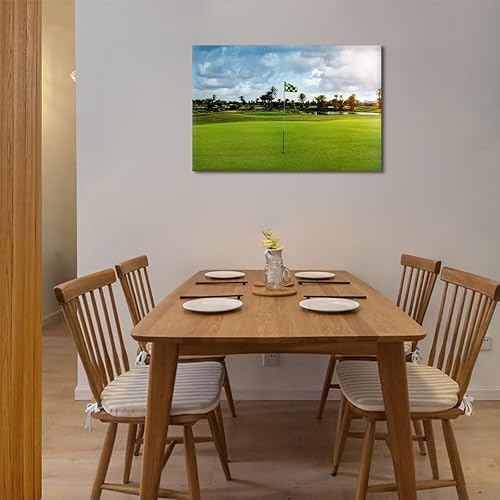 Vista 131 de chenchenArt Arte de pared de campo de golf de Estados Unidos, TPC, Sawgrass Golf Course, impresiones en lienzo, decoración de pared de golf para Rojo