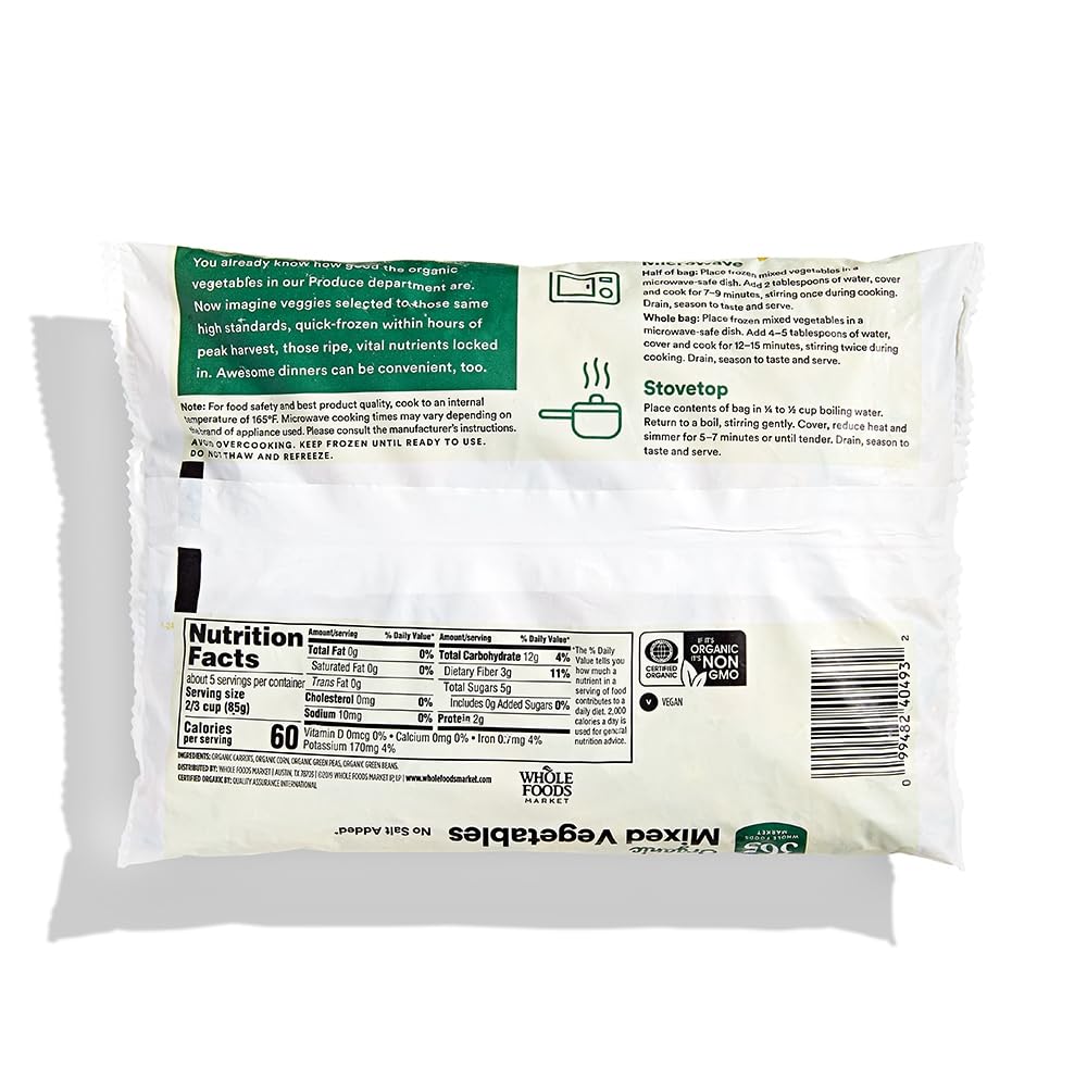 365 by Whole Foods Market Organic Mixed Vegetables No Salt Added 16 oz Frozen — view 4