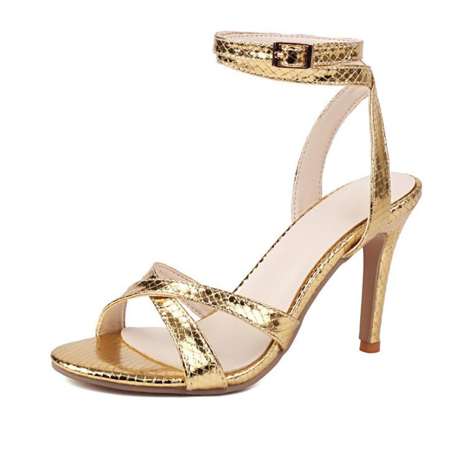 Sandales à talon fin et bride serpent pour mariage et soirée d'été - 7