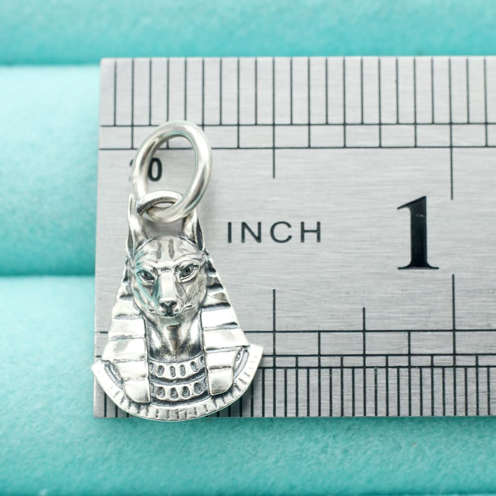 Real 925 Sterling Silver Egyptian Anubis God Pendant Hermanubis Anpu Charm God Conductor Of Souls For Necklaces