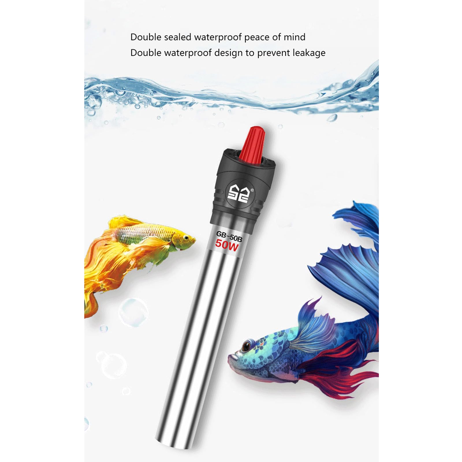Asta riscaldante per Acquario Riscaldatore Automatico ad Alta Potenza a Temperatura costante per Acquario, 800 W