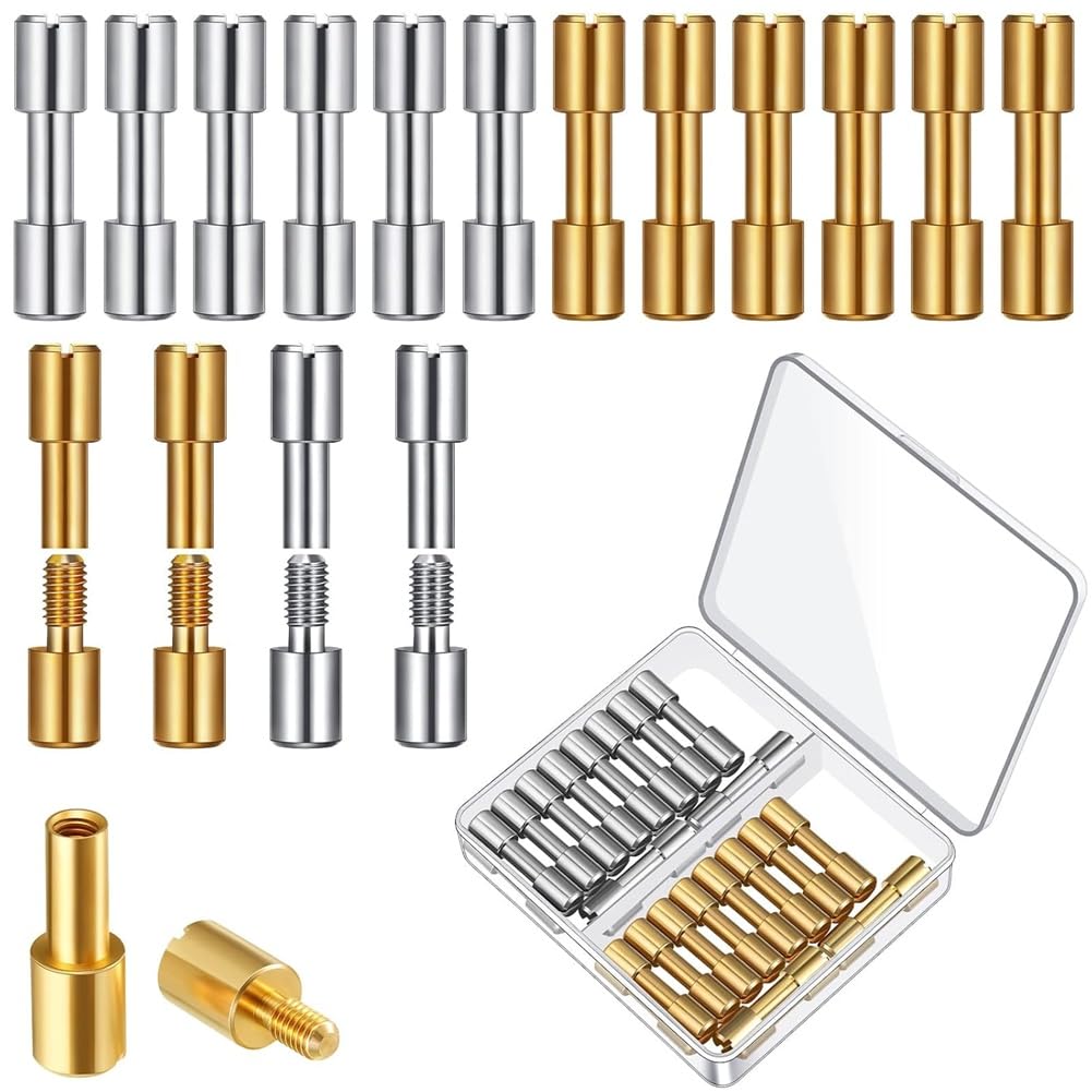 Littimoon Stainless Steel for Handles Bracket Bolt Fasteners(20 Sets) Brass Bracket Bolt Fastener Set- 6 mm Head Diameter