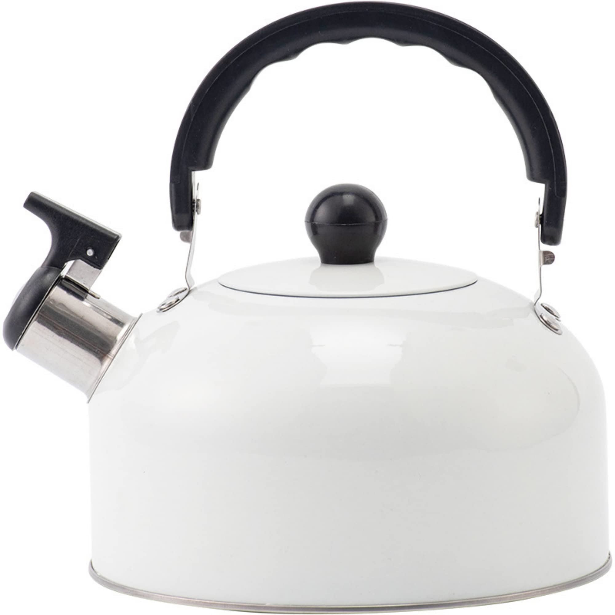 3 Liter Whistling Kettle,White Coffee Kettle and Kitchenware, Flat Bottom Whistle Stainless Steel Tea Kettle for Kitchen Craft Kettle Home Cooker Stove Gas Kitchen Brewing Coffee and Tea