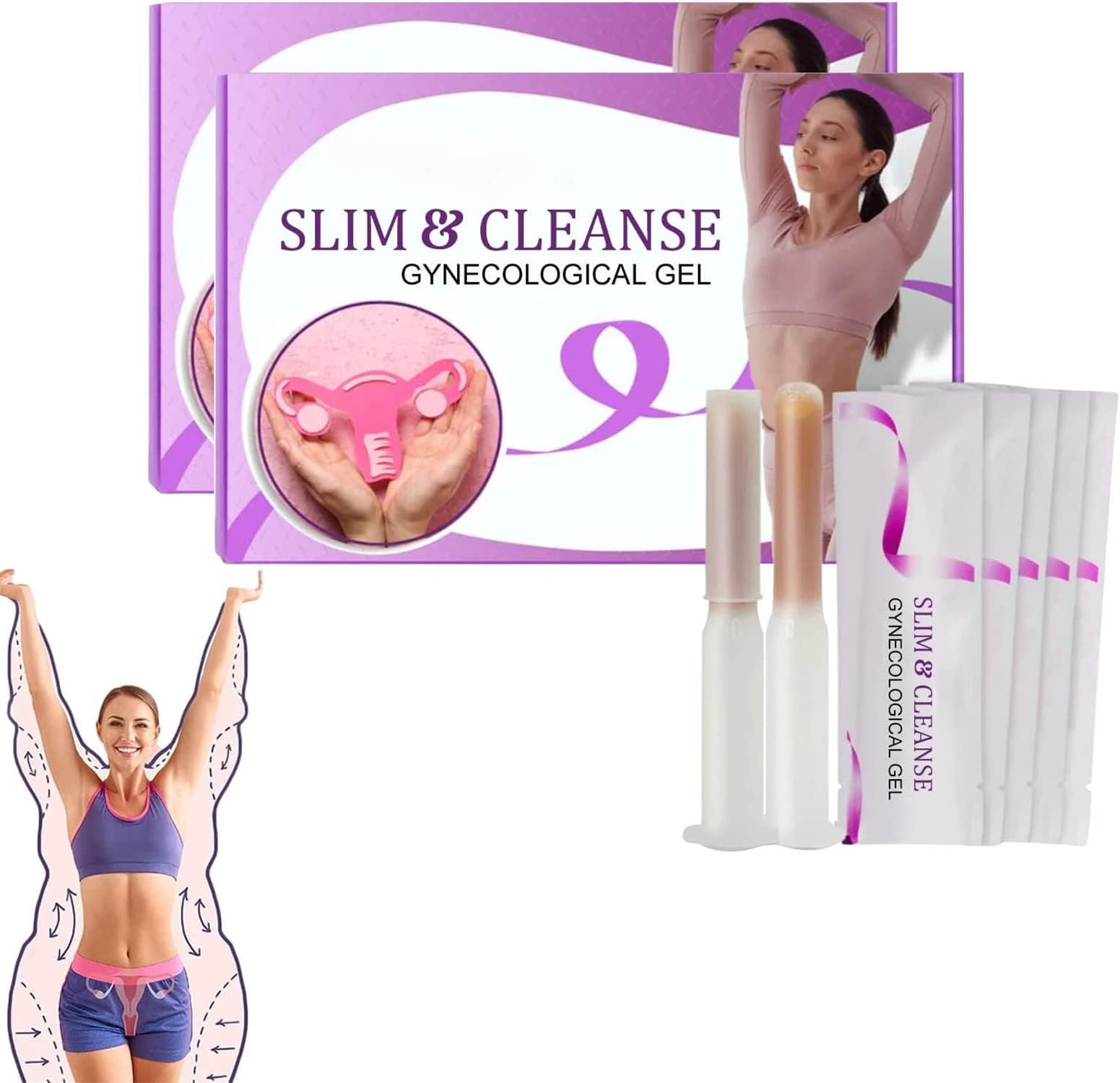 Slim & Cleanse Gynecological Gel,Natural Vaginal Repair Gel,Instant Anti Itch Detox Slimming Gel for Women,Vaginal Gel Feminine Care,Get in Shape in 3-6 Weeks (10 Pcs)