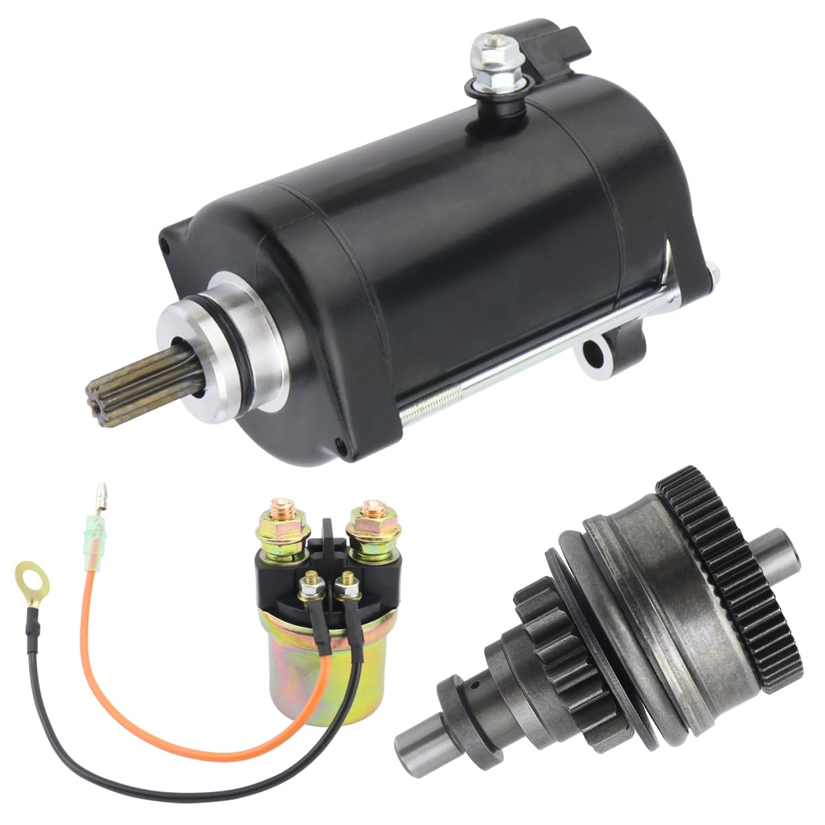 Starter & Bendix & Relay Replacement for Yamaha Jet Ski 650 700 All Models 1990-2001, Super Jet 650 700, Wave Runner 650 700 III GP LX VXR PRO VXR, Wave Blaster Raider Venture 700, FX1 700