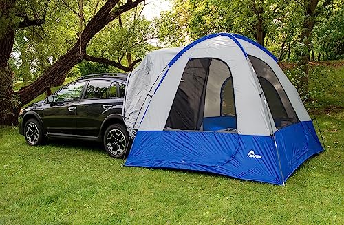 Napier Sportz Hatchback and Small CUV Tent 8'x8' Waterproof Camping Tent with Awning 4 Person Blue/Grey Car Tent