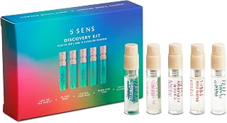 5 SENS Discovery Kit - Eau de Parfum Travel Spray Set: In Too Deep, Catch Feelings, Life of the Party, Twin Flame & Burn For You - Clean, Long-Lasting Fine Fragrance - Vegan, Cruelty-Free - 2 mL Each