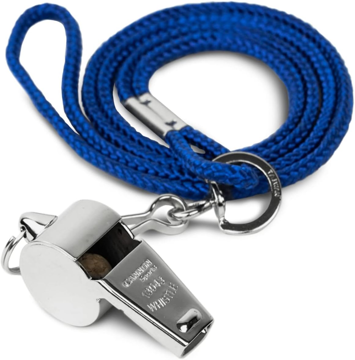 Cannon Sports Solid Brass Metal Whistle with Whistle Cover & Lanyard - Loud, Clear Sound, 124 dB Tone, Durable - Ideal for Coaches, Referees, Officials, Trainers