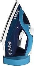 BLACK+DECKER Steam Iron for Clothes with Retractable Cord, Vertical Steaming, Anti-Drip Design, Spray Mist and Auto Clean Button, 1200W