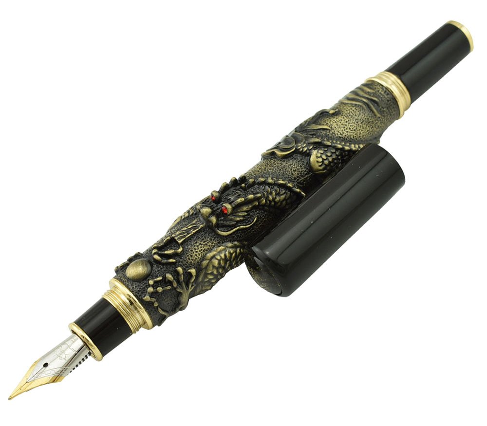 Amazon | Jinhao Chinese Dragon万年筆withインクRefillコンバータ、3d