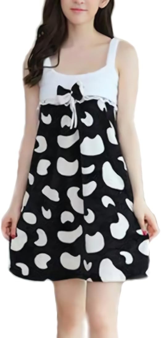 Amazon ニオファッション バスローブ 牛 柄 キャミソール ワンピース 軽量 フリーサイズ 黒キャミソール バスローブ 通販