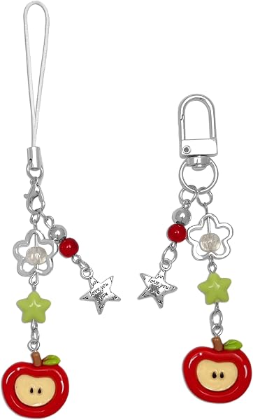 2PCS Cute Phone Charms Aesthetic Y2k Pink Guitar Strawberry Star