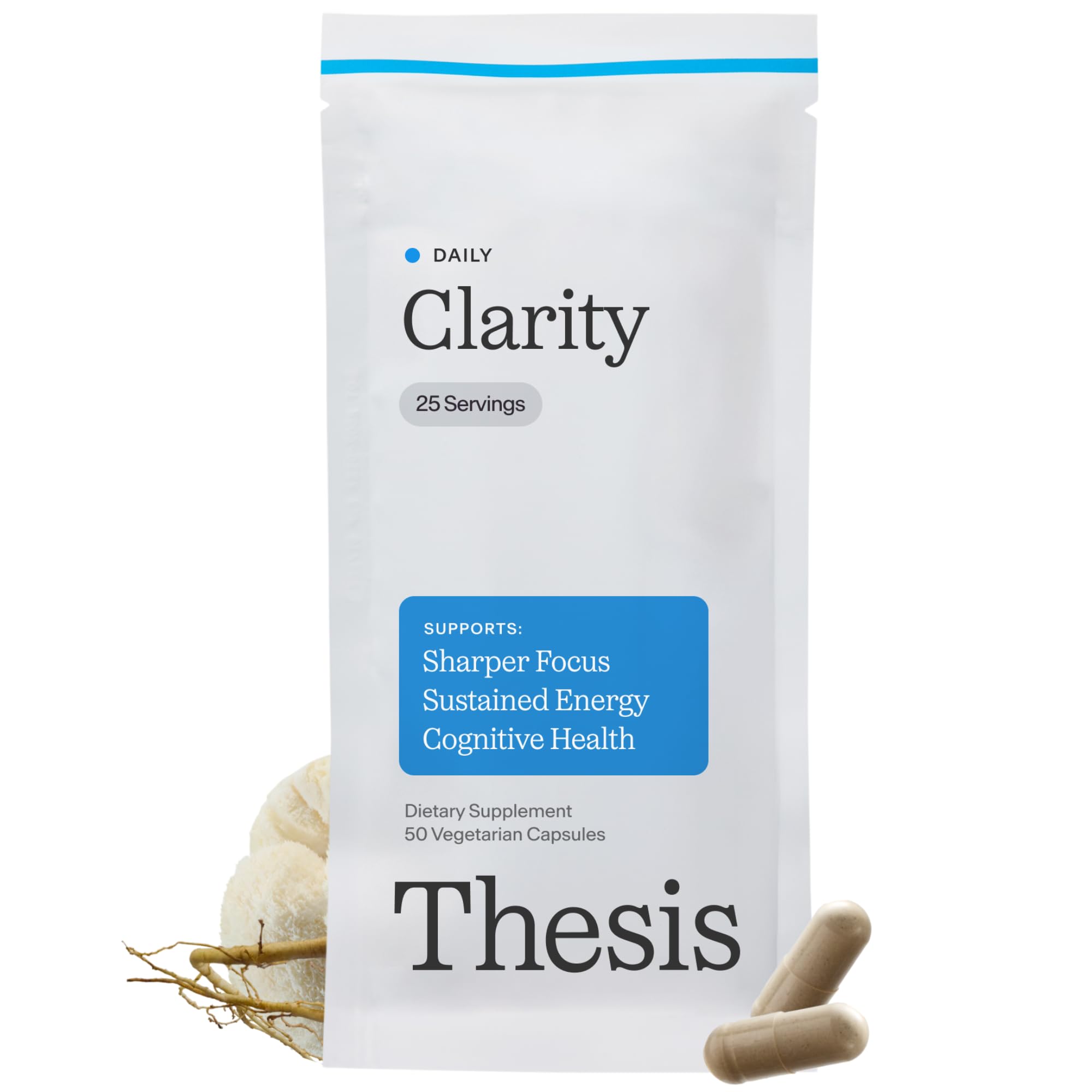 THESIS Suplemento de Ginseng com Lion's Mane e Citicolina, 25 cápsulas