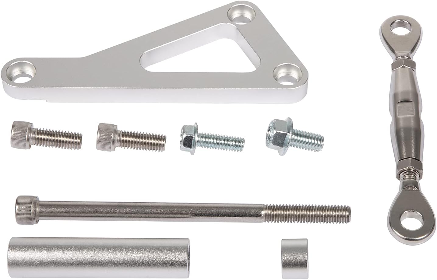 Billet Alternator Bracket Adjustable Kit for Chevy SBC 305 327 350 383 5.0L 5.7L V8 Eight Cylinder Long Water Pump Polished Aluminum for Chevy Small Block Engine