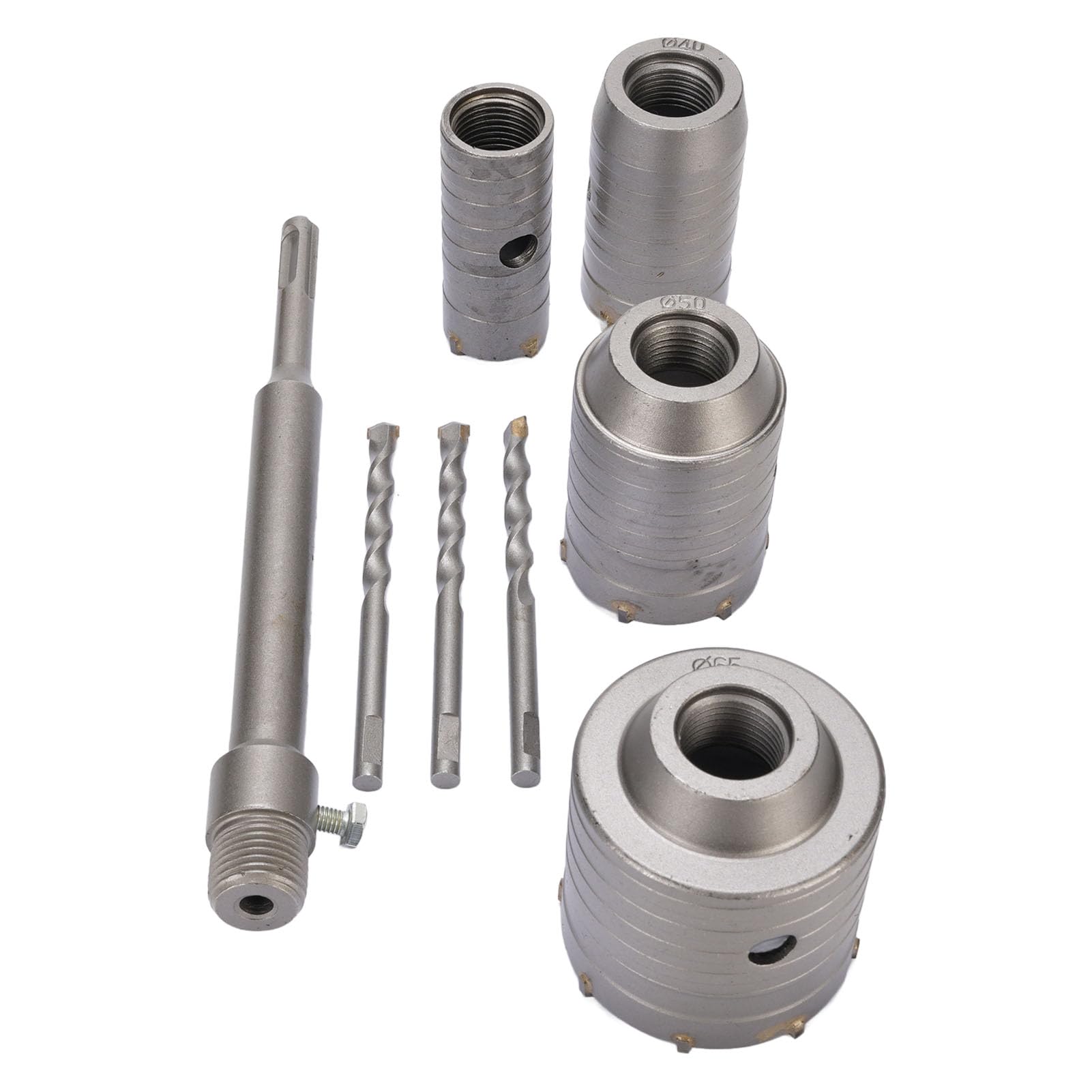 Jiawu Zestaw Otwornic do Betonu Wydajny Zestaw wierteł ściennych ze Stali Wolframowej do Muru 30 Mm 40 Mm 50 65 Różnych Materiałów ściennych