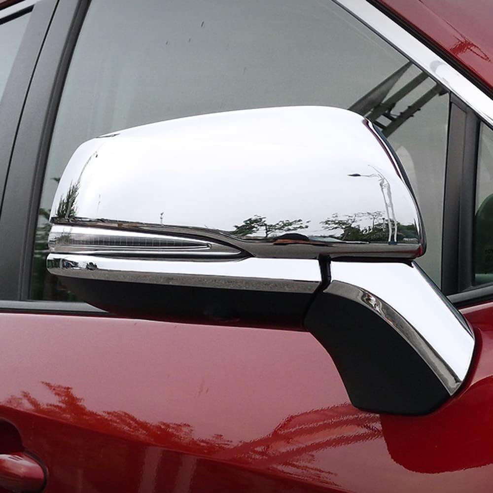 ERIDANUS Auto Accessories Fit for RAV4 2024 2023 2022 2021 2020 2019 Side Rearview Mirror Stripe Cover Trim Decor (Chrome Silver) ABS 4 PCS