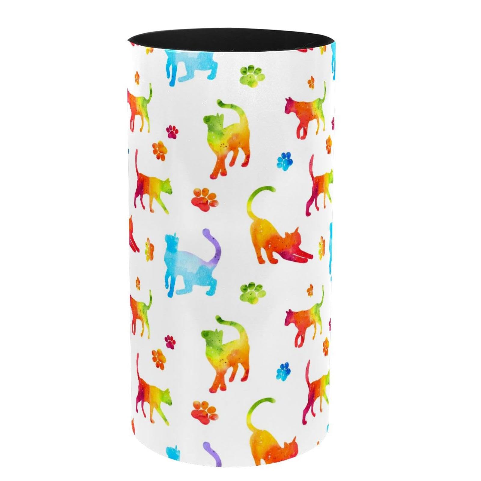 Pot à crayons pour bureau chat arc-en-ciel et boîte à musique intégrée pour ranger