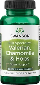 Swanson Valerian, Chamomile & Hops Herbal Supplement, 60 Capsules