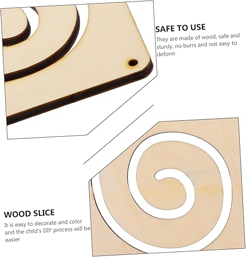 Miniatura 6 de EXCEART Juego de 3 juegos de garabatos de madera con astillas de madera, juguetes de madera sin terminar, rebanada de madera en blanco para