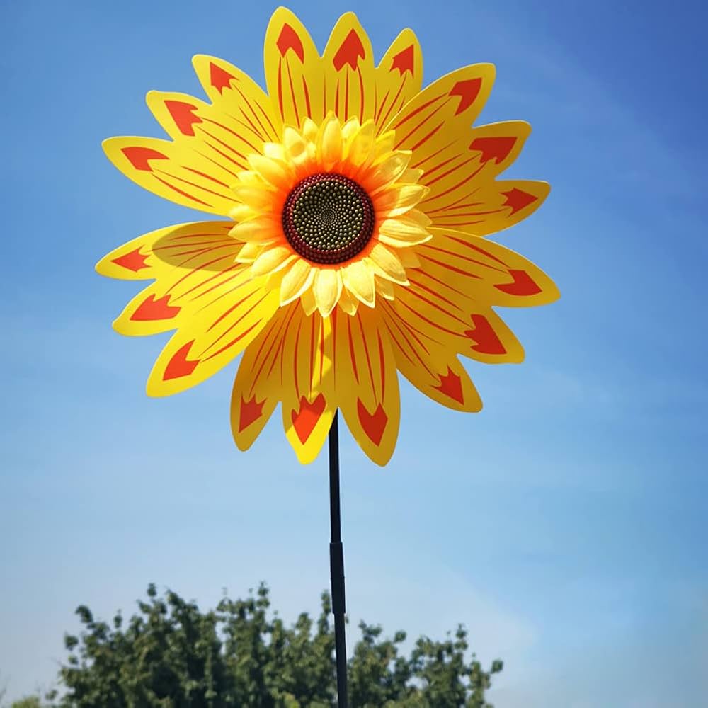 Sonnenblumen-Windmühle – Bunte Garten-Deko Für Party & Rasen