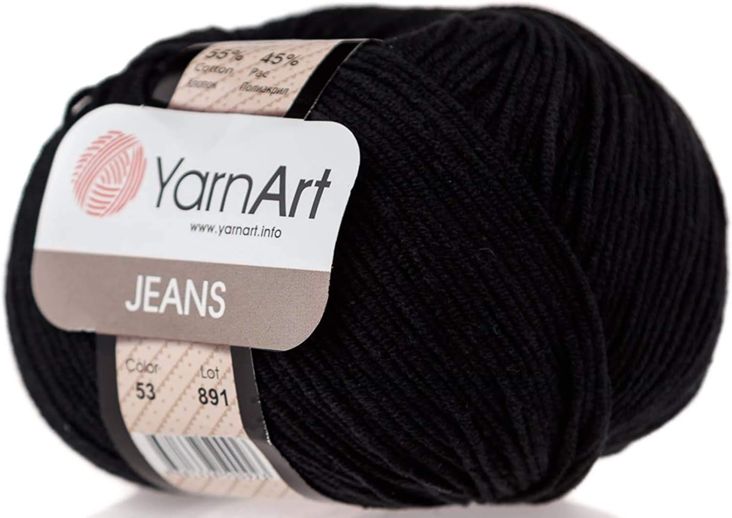 8 Skeins YarnArt Jeans 55% Cotton 45% Acrylic Yarn Blend Thread Crochet Hand Knitting Art Lot of 8skn 400 gr 1392 yds Color (19-Lilac)