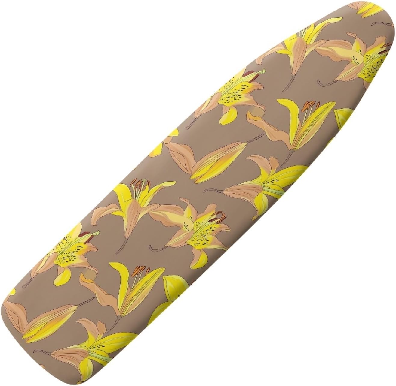 Padded Ironing Board Covers 18 X 49 Yellow Flower Ironing Board Pad and Cover Thick Replacement Drawstring Tightening & Lock, Easy Fit, Scorch & Stain Resistant, Non Slip
