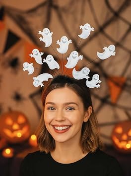 Halloween Parti Tac  Hayalet Fig rl  Cad lar Bayram  Aksesuar  Beyaz