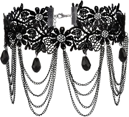 CHIC DIARY Black Lace Choker for Women Gothic Necklace Elegant Retro Neck Collar Victorian Choker for Halloween Cosplay