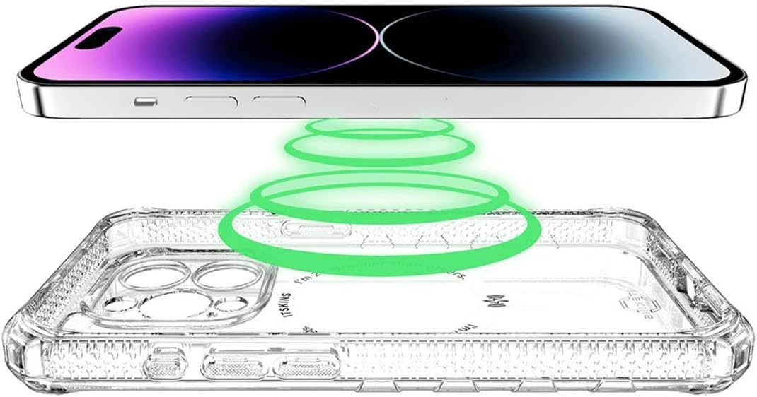 ITSKINS Supreme R // Clear - High-Impact Case Designed for iPhone 15 Pro, Compatible with MagSafe, Anti-Yellowing, Protective Military Shockproof Cover Magnetic Clear Phone Case - Transparent