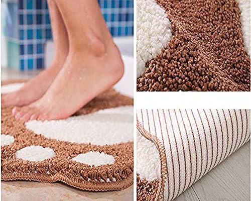 Vista 47 de MIFXIN Tapete de baño antideslizante con pies grandes, absorbente, para baño, inodoro, ducha, cocina, decoración del hogar (gris, 19 x 26 pulgadas)