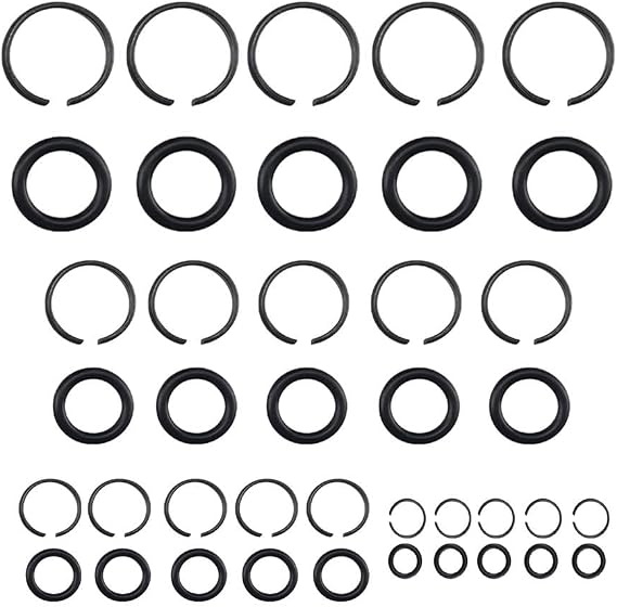 5 Sets Pneumatic Wrench Socket Retainer Rings with O-Rings for Air For Impact Wrench, Metal Clip Replacement Parts(3/8 inch)