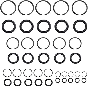5 Sets Pneumatic Wrench Socket Retainer Rings with O-Rings for Air For Impact Wrench, Metal Clip Replacement Parts(3/8 inch)