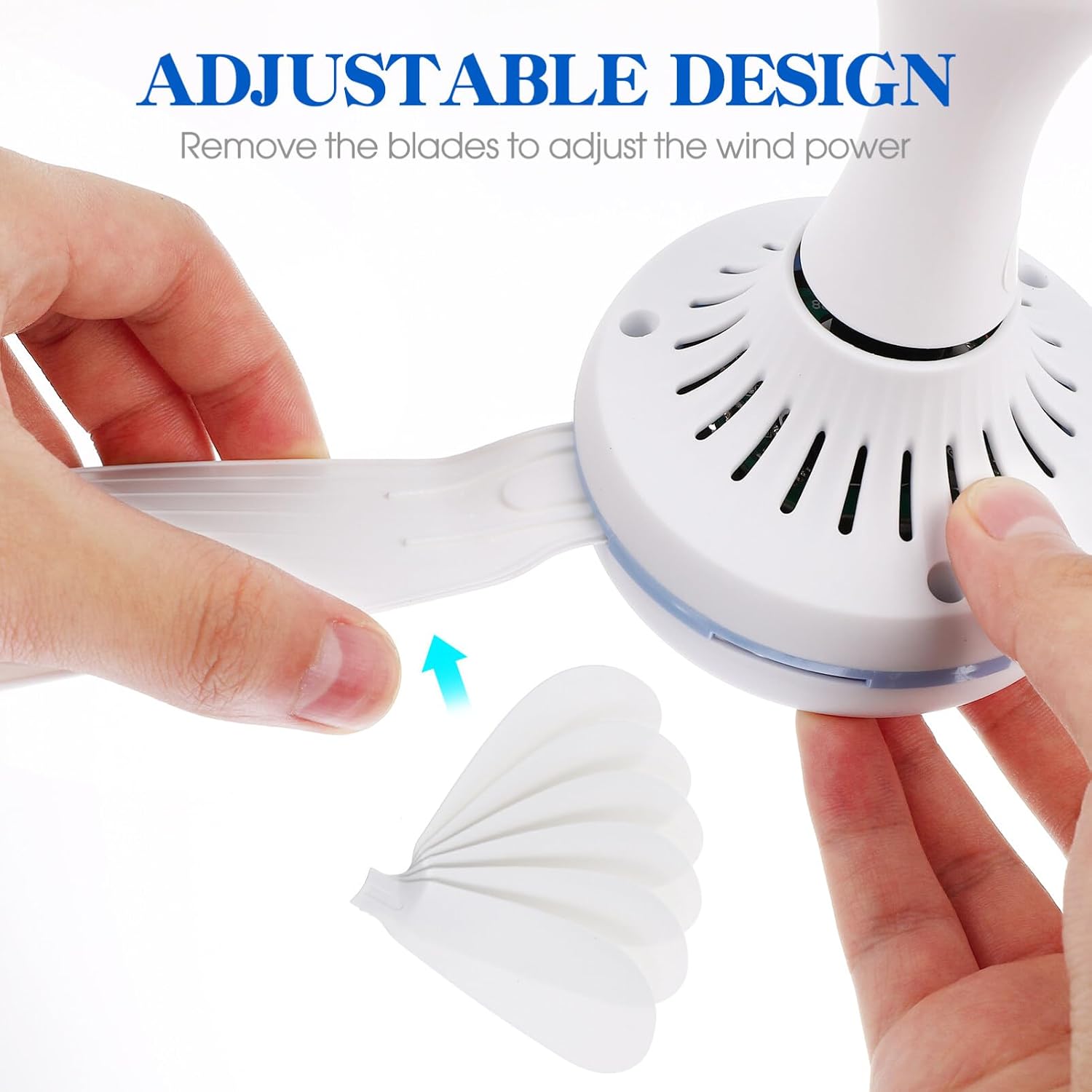 SOLUSTRE USB Mini Ceiling Fan Portable Hanging Fan with 6 Detachable Blades for Home Office Outdoor Camping Tent Cooling and Fresh Air