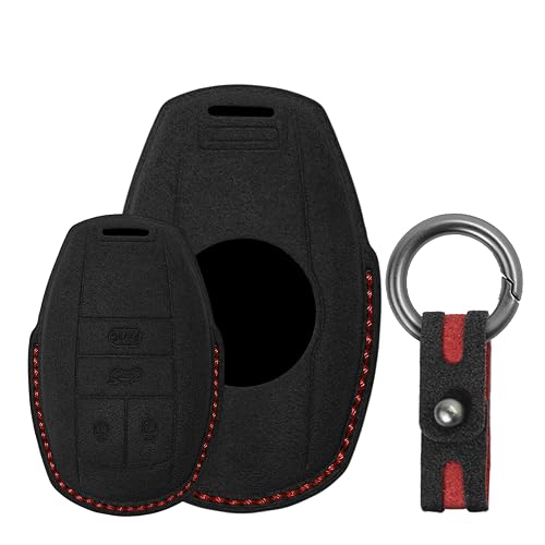 Key Fob Cover Fit for Bentley Bentayga, Flying Spur, GT 2018-2026, 4-Button Leather Case, Carbon Black