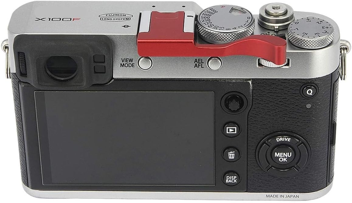 Haoge THB-XR Metal Hot Shoe Thumb Up Rest Hand Grip for Fujifilm Fuji FinePix X100F X100V X-Pro2 XPro2 X-Pro3 XPro3 Camera Red